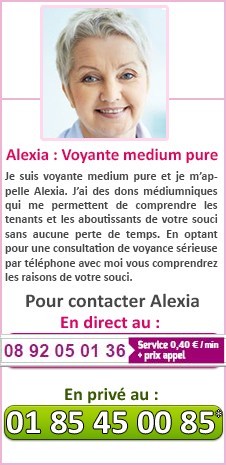 Alexia : Voyante medium pure
Je suis voyante medium pure et je m'appelle Alexia. J'ai des dons médiumniques qui me permettent de comprendre les tenants et les aboutissants de votre souci sans aucune perte de temps. En optant pour une consultation de voyance sérieuse par téléphone avec moi vous comprendrez les raisons de votre souci.