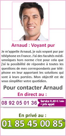 Je m'appelle Arnaud, je suis voyant pur par téléphone en France. J'ai des facultés médiumniques hors norme c'est pour cela que j'ai la possibilité de répondre à toutes les questions de mes correspondants par téléphone en leur apportant les solutions qui sont à leurs portées. Mon objectif est de vous simplifier votre quotidien.