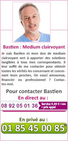 Bastien : Medium clairvoyant Je suis Bastien et mon don de medium clairvoyant sert à apporter des solutions tangibles à tous mes correspondants. Il leur suffit de me contacter pour obtenir toutes les vérités les concernant et concernant leurs proches. Un souci amoureux, financier ou professionnel ? Contactez-moi.